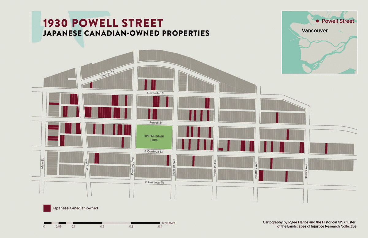 Japanese Canadian owned properties in the Powell Street neighbhorhood